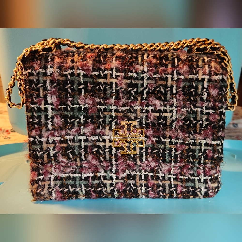 Tory Burch Britten Multicolored Tweed Shoulder Bag